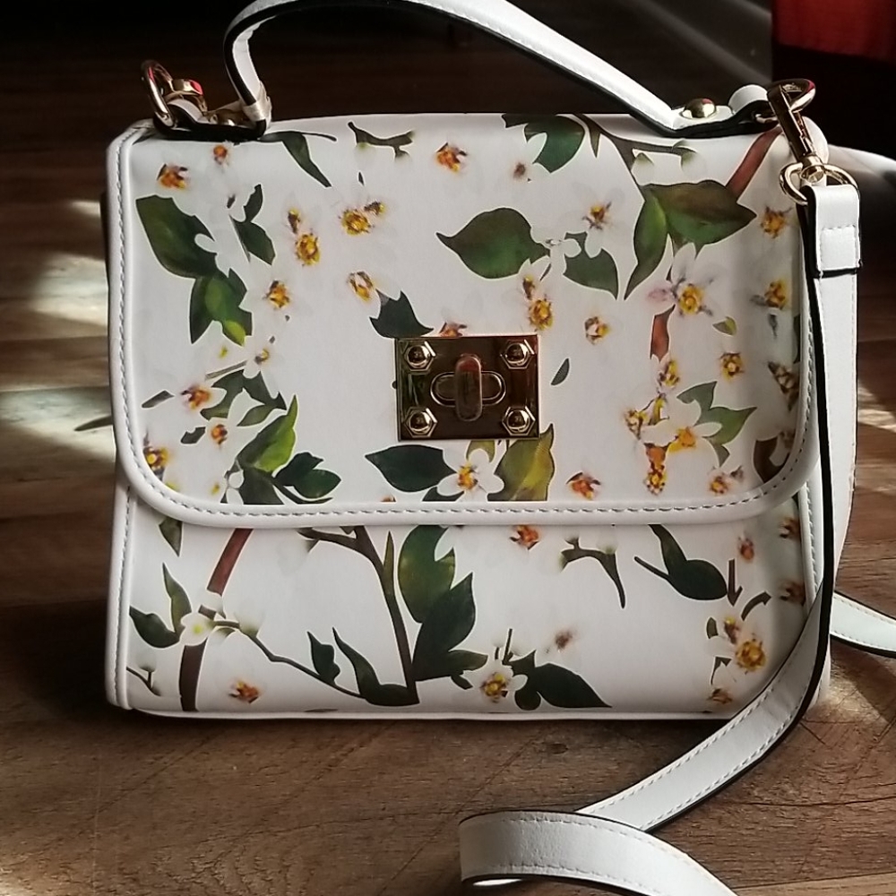 Floral white purse